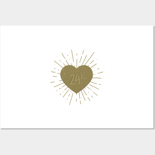 24 karat gold heart Posters and Art